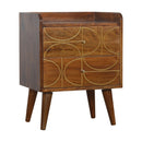 Chestnut Inlay Abstract Nightstand