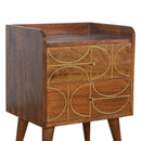 Chestnut Inlay Abstract Nightstand