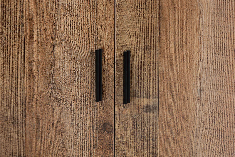 Fella Farmhouse Rustic Finished Wood 2-Door Shoe Cabinet iHome Studio