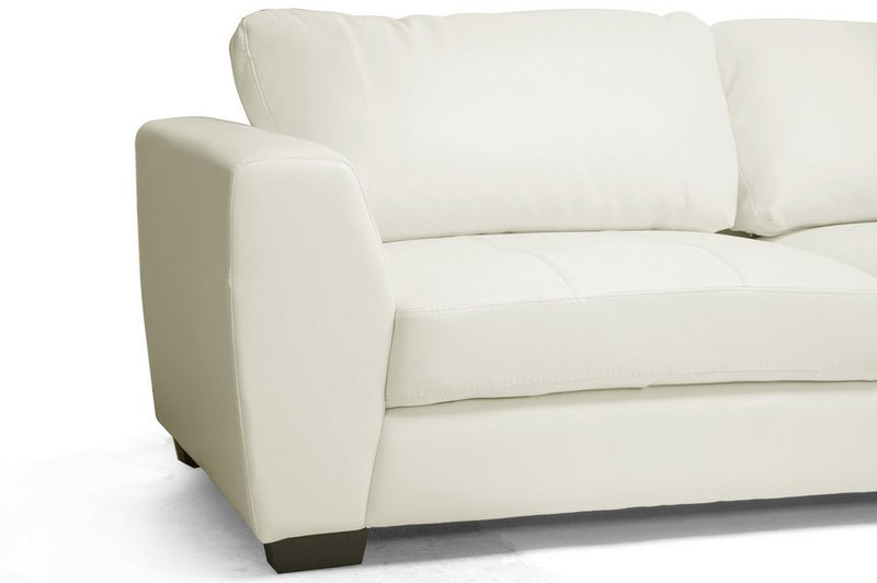 Orland White Bonded Leather Sectional Sofa Set w/Right Facing Chaise iHome Studio