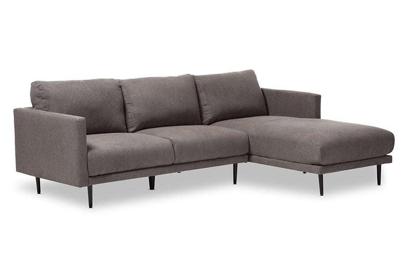 Riley Grey Fabric Upholstered Sectional Sofa w/Right Facing Chaise iHome Studio