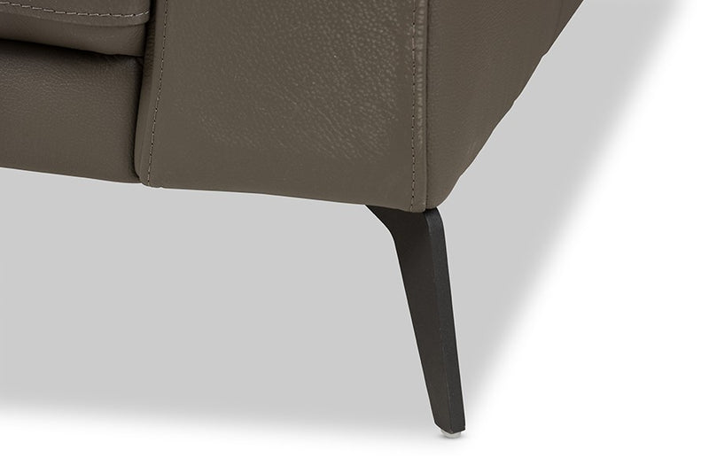 Radford 2pcs Dark Grey Faux Leather Left Facing Chaise Sectional Sofa iHome Studio