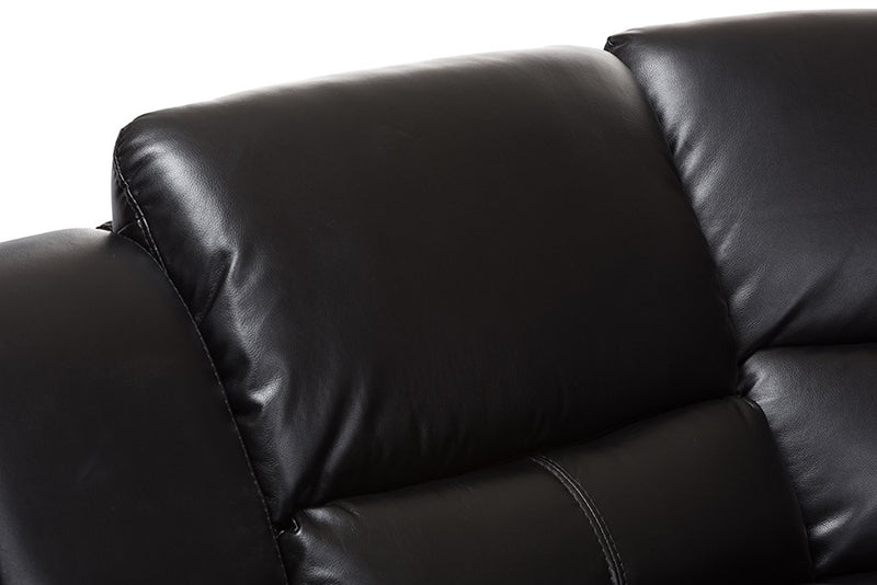 Amaris 5pcs Black Bonded Leather Power Reclining Sectional Sofa w/USB Ports iHome Studio