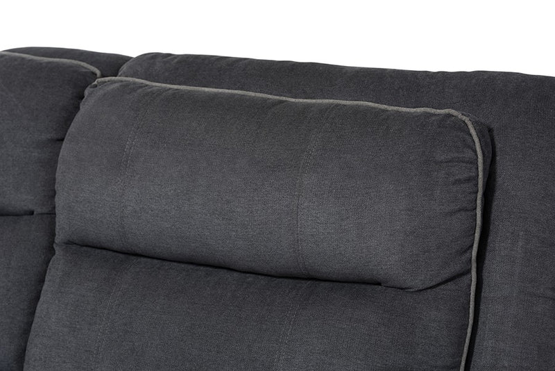 Sabella 7pcs Dark Grey & Light Grey Two-Tone Fabric Reclining Sectional Sofa iHome Studio