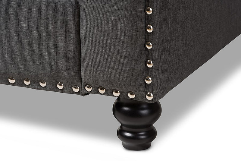 Geneva Grey Fabric Button-Tufted 2-Seater Loveseat iHome Studio