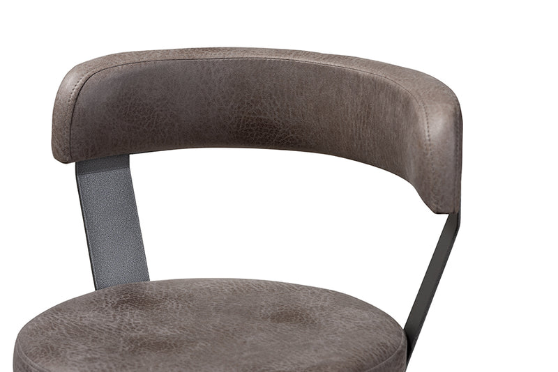 Majorie 2pcs Rustic Gray Fabric Upholstered Counter Stool iHome Studio