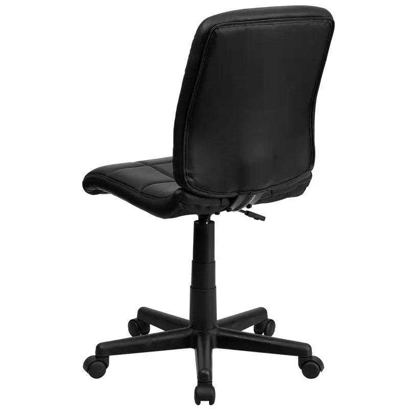 Aberdeen Mid-Back Black Quilted Vinyl Swivel Home/Office Task Chair iHome Studio
