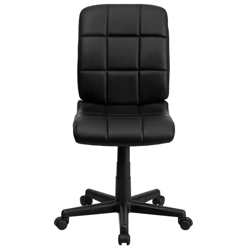 Aberdeen Mid-Back Black Quilted Vinyl Swivel Home/Office Task Chair iHome Studio