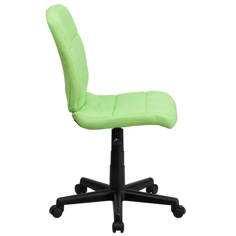 Aberdeen Mid-Back Green Quilted Vinyl Swivel Home/Office Task Chair iHome Studio