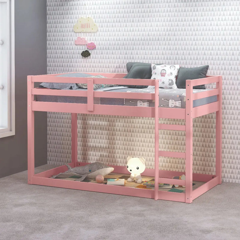 Amirah Twin/Twin Loft Bed, Pink Finish iHome Studio