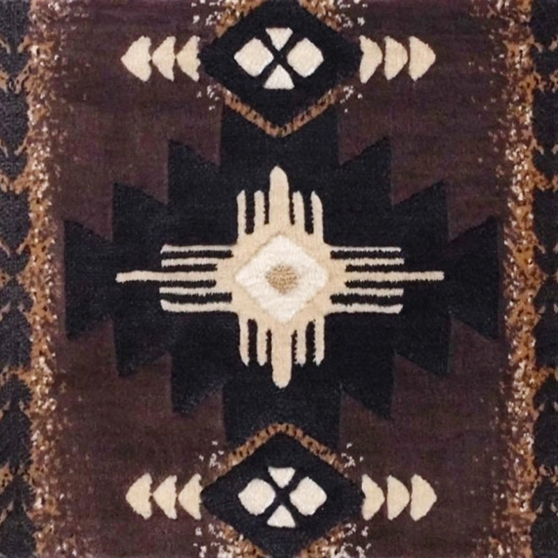 Angie Collection 2' x 3' Chocolate Traditional Southwestern Style Area Rug - Olefin Fibers with Jute Backing iHome Studio