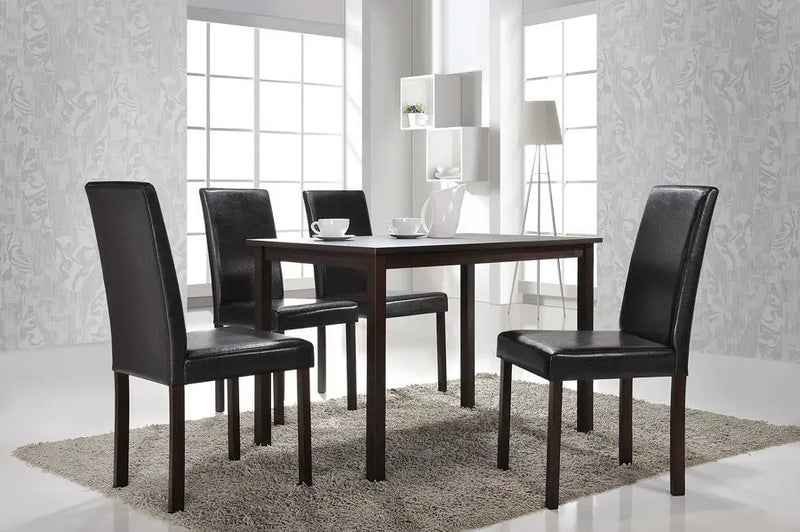 Athens Faux Leather Upholstered 5pcs Dining Set iHome Studio