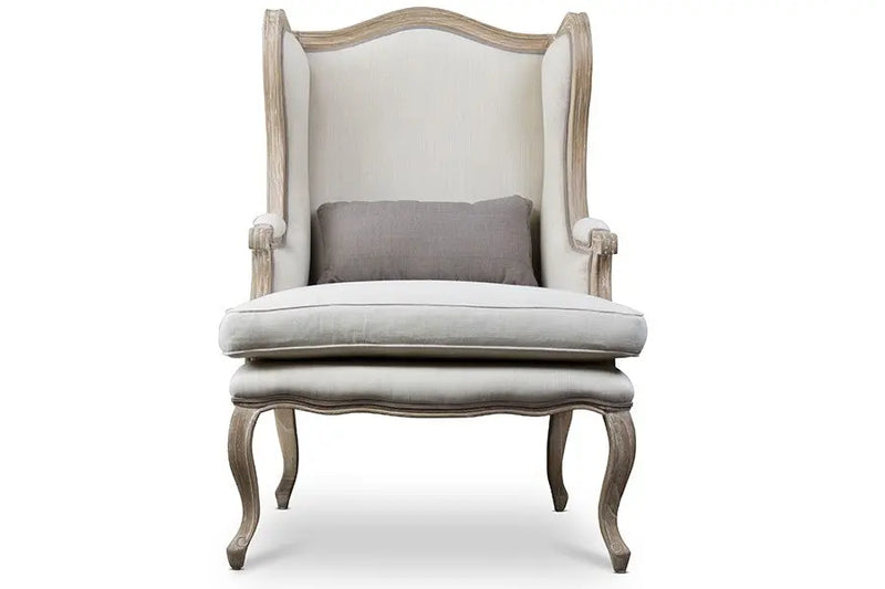 Auvergne Wood Traditional French Accent Chair iHome Studio