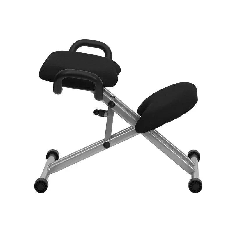 Boswell Ergonomic Kneeling Chair w/Height Adj. Frame in Black Fabric iHome Studio