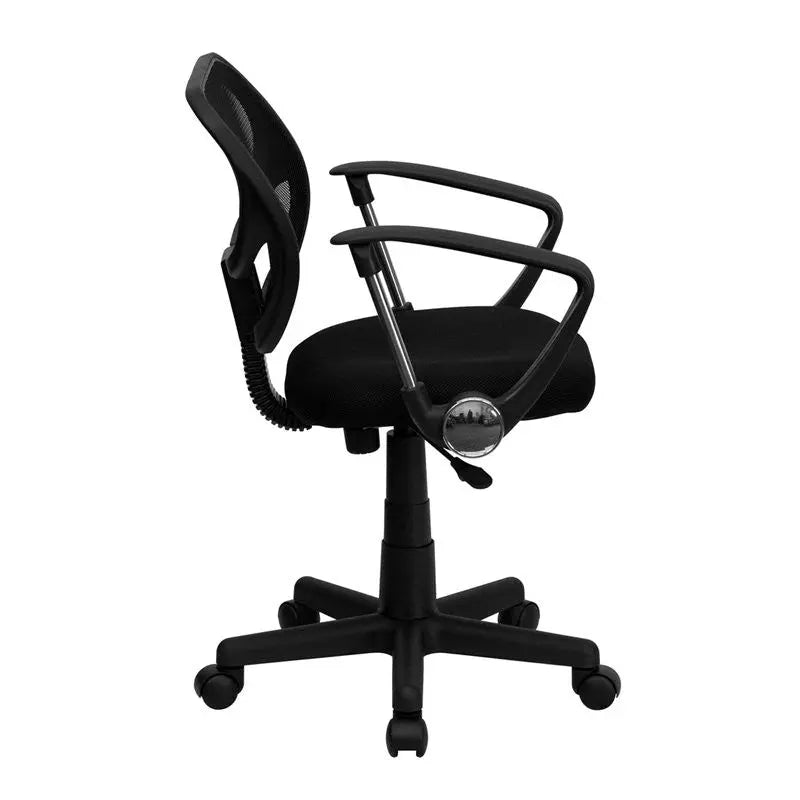 Boswell Low-Back Black Mesh Swivel Home/Office Task Chair w/Arms iHome Studio