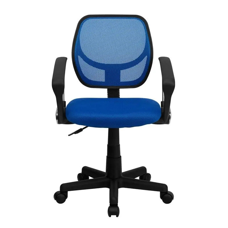 Boswell Low-Back Blue Mesh Swivel Home/Office Task Chair w/Arms iHome Studio