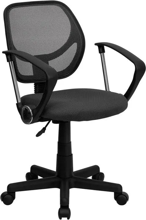 Boswell Low-Back Gray Mesh Swivel Home/Office Task Chair w/Arms iHome Studio