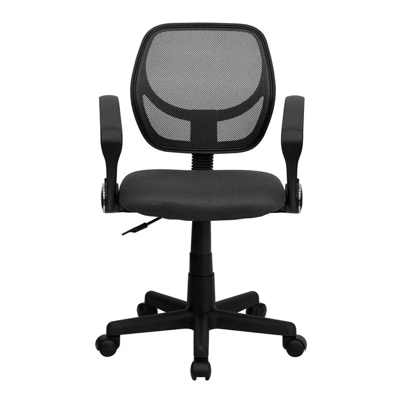 Boswell Low-Back Gray Mesh Swivel Home/Office Task Chair w/Arms iHome Studio