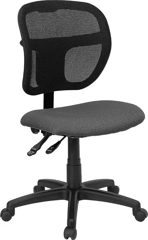 Boswell Mid-Back Gray Mesh Modern Swivel Home/Office Task Chair iHome Studio