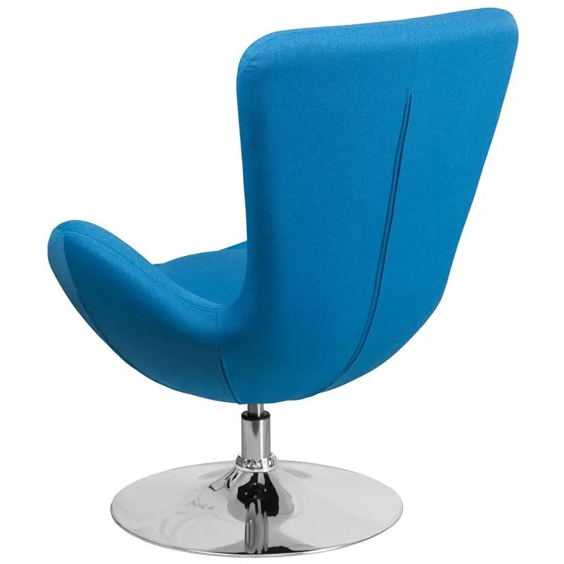 Brielle Aqua Fabric Side Office Reception/Guest Egg Chair, Curved Arms iHome Studio