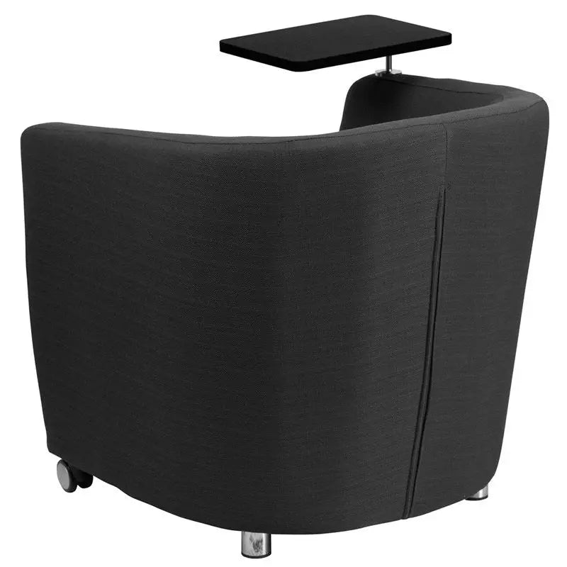 Brielle Charcoal Gray Fabric Reception/Guest Chair w/Wheel Casters, Storage iHome Studio