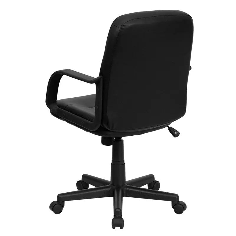 Brielle Mid-Back Black Glove Vinyl Executive Swivel Chair w/Arms iHome Studio