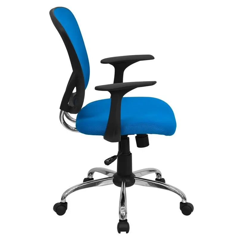 Brielle Mid-Back Blue Breathable Mesh Swivel Home/Office Task Chair w/Arms iHome Studio