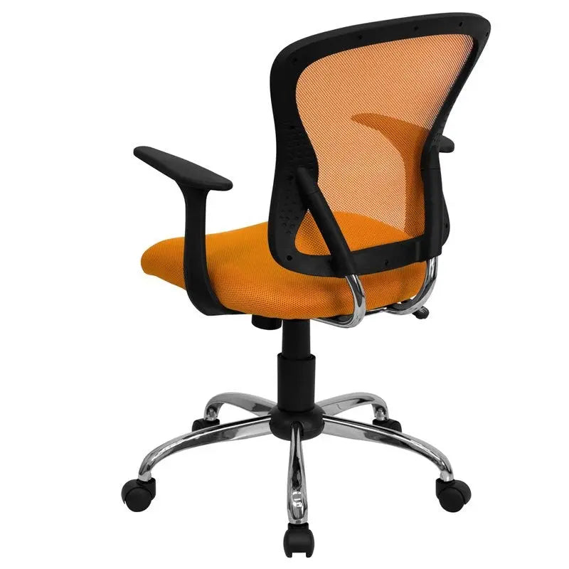 Brielle Mid-Back Orange Breathable Mesh Swivel Home/Office Task Chair w/Arms iHome Studio