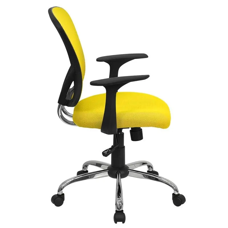 Brielle Mid-Back Yellow Breathable Mesh Swivel Home/Office Task Chair w/Arms iHome Studio