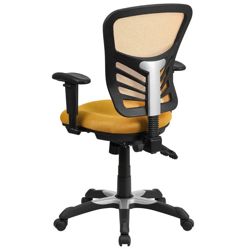 Brielle Mid-Back Yellow-Orange Mesh Executive Swivel Chair w/Adj Arms iHome Studio