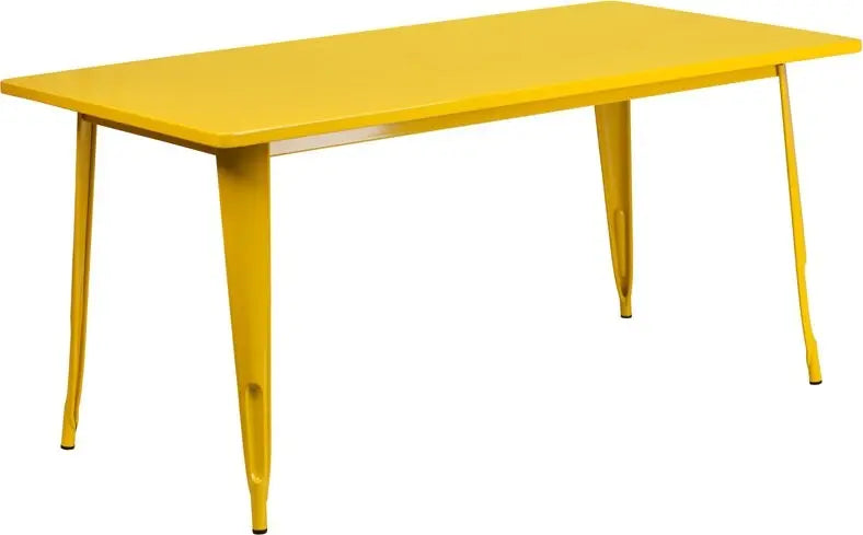 Brimmes Rectangular 31.5'' x 63'' Yellow Metal Table for Patio/Bar iHome Studio