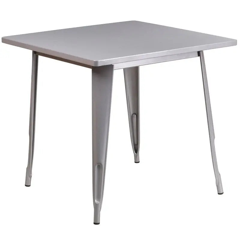Brimmes Square 31.5'' Silver Metal Table for Patio/Bar iHome Studio