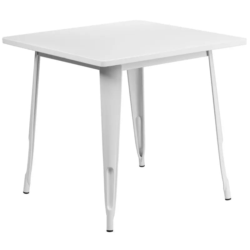 Brimmes Square 31.5'' White Metal Table for Patio/Bar iHome Studio