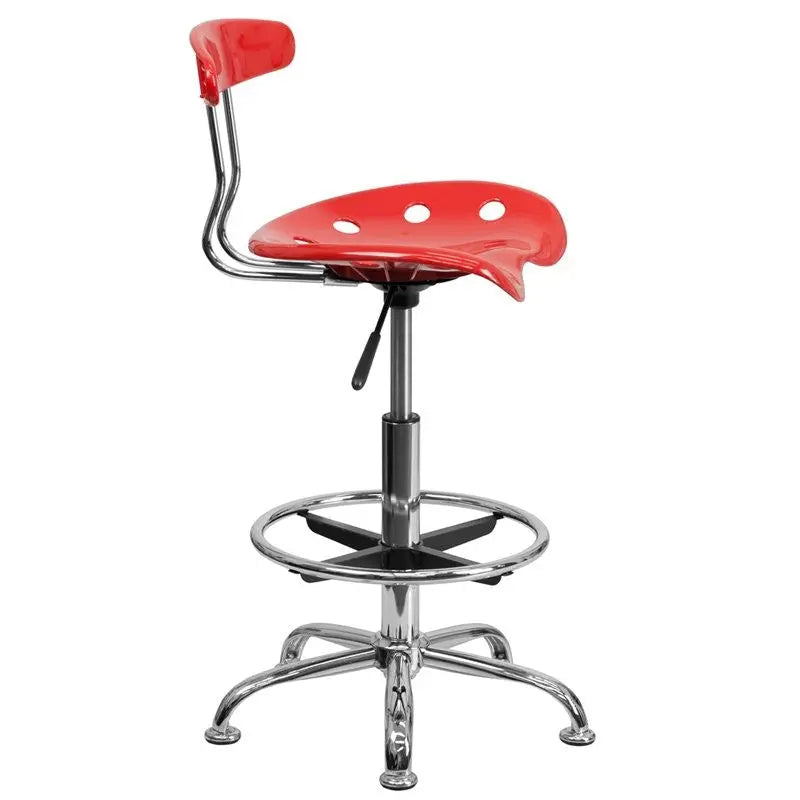 Brittany Cherry Tomato Professional Drafting Stool w/Tractor Seat iHome Studio