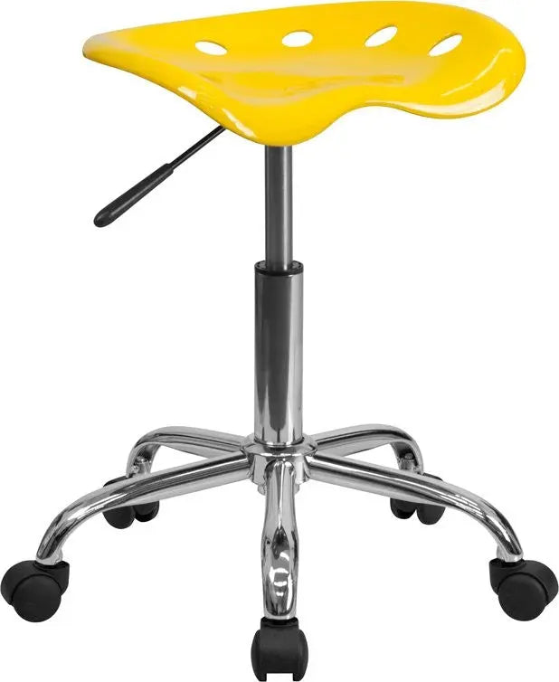 Brittany Orange-Yellow Tractor Seat & Chrome Multipurpose Stool iHome Studio