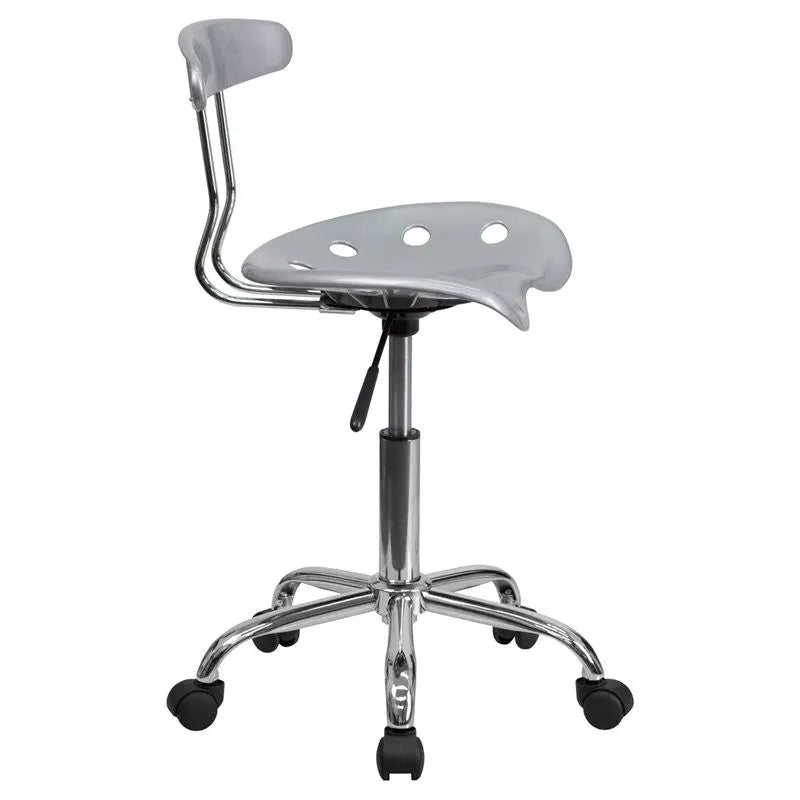 Brittany Silver Swivel Home/Office Task Chair w/Tractor Seat iHome Studio