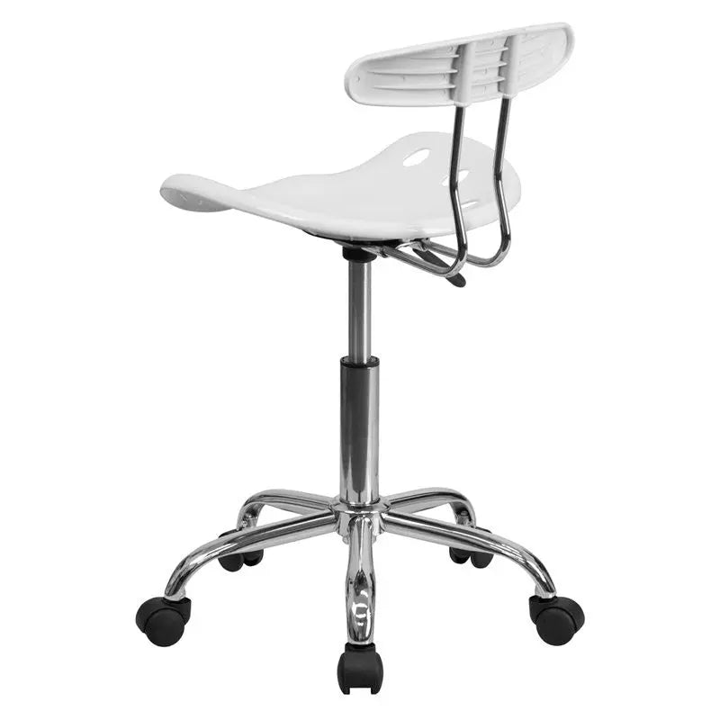 Brittany White Swivel Home/Office Task Chair w/Tractor Seat iHome Studio