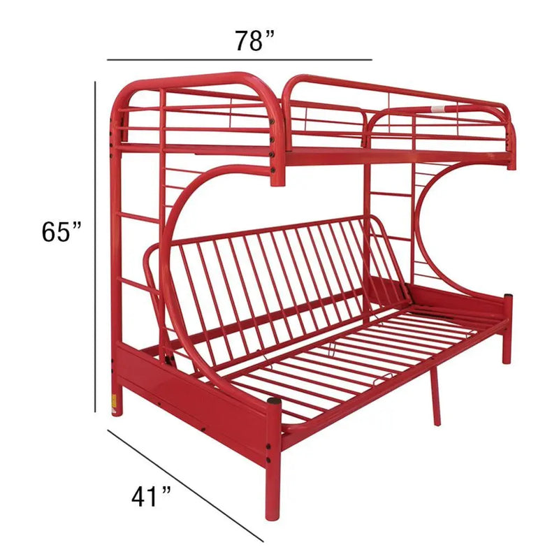 Cameron Twin/Full/Futon Metal Bunk Bed, Red iHome Studio