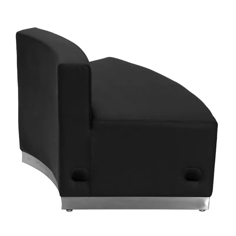 Chancellor "Cleo" Black Leather Convex Reception/Guest Chair w/Brushed SS Base iHome Studio