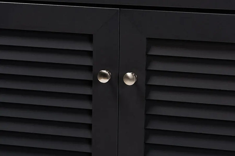 Clevedon Dark Grey Finished 5-Shelf Wood Shoe Storage Cabinet w/Drawer iHome Studio