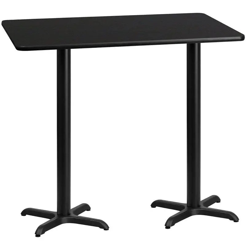 Dyersburg 30'' x 60'' Rectangular Black Laminate Table Top w/42"H X-Base iHome Studio