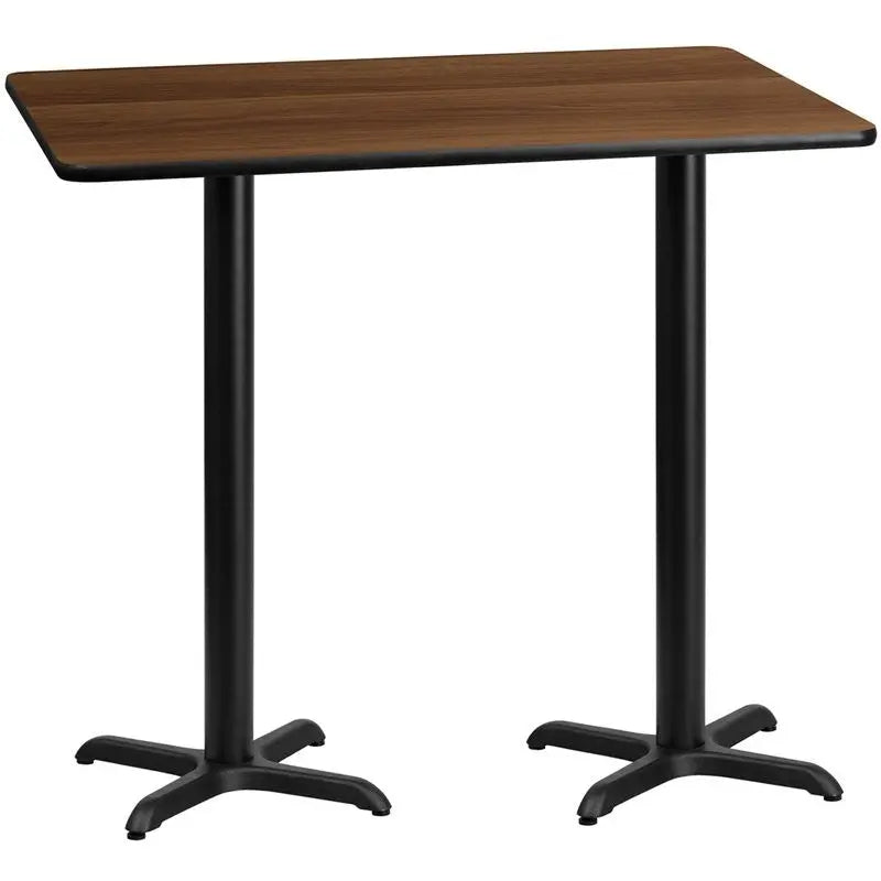 Dyersburg 30'' x 60'' Rectangular Walnut Laminate Table Top w/42"H X-Base iHome Studio