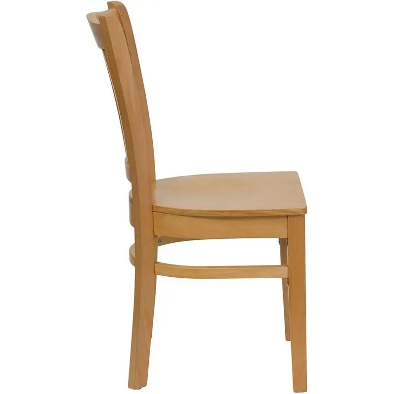 Dyersburg Wood Chair Vertical Slat Back Natural Wood Seat iHome Studio