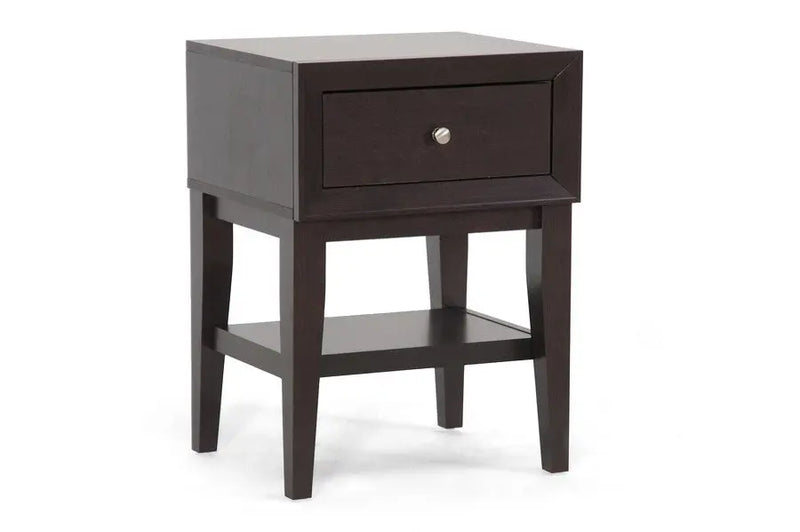Gaston Brown Modern Accent Table and Nightstand iHome Studio