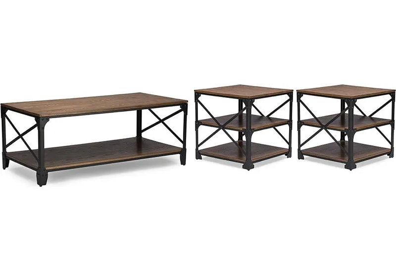 Greyson Bronze Coffee Cocktail/End Tables 3-Piece Occasional Table Set iHome Studio