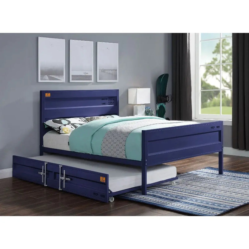 Lena Shipping Container Style Full Bed, Blue iHome Studio