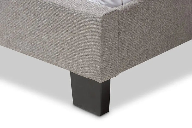 Lexi Light Grey Fabric Upholstered Box Spring Bed (Queen) iHome Studio