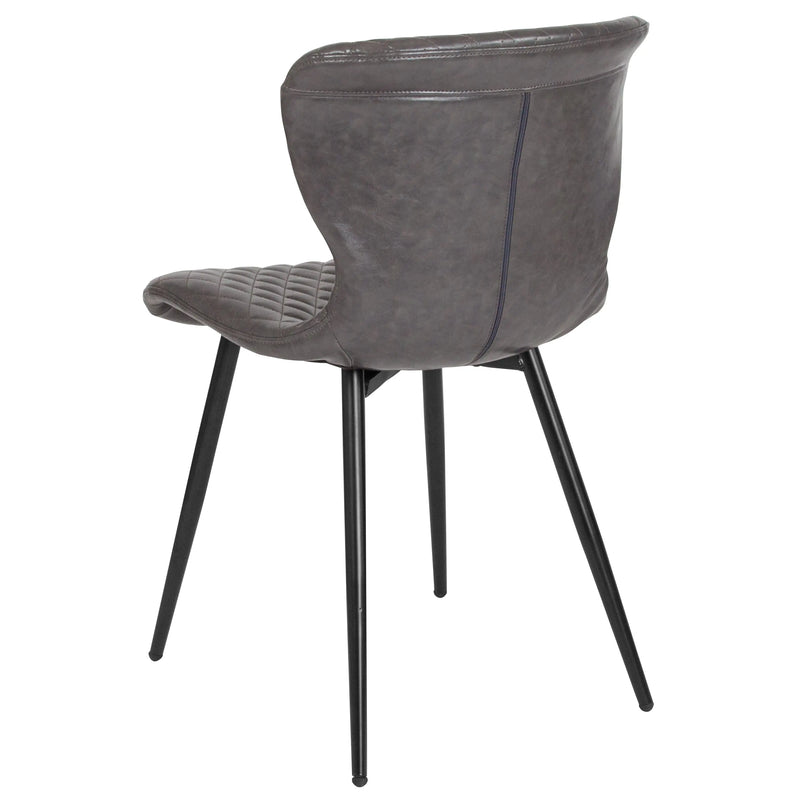Lexington Upholstered Chair, Gray Vinyl iHome Studio