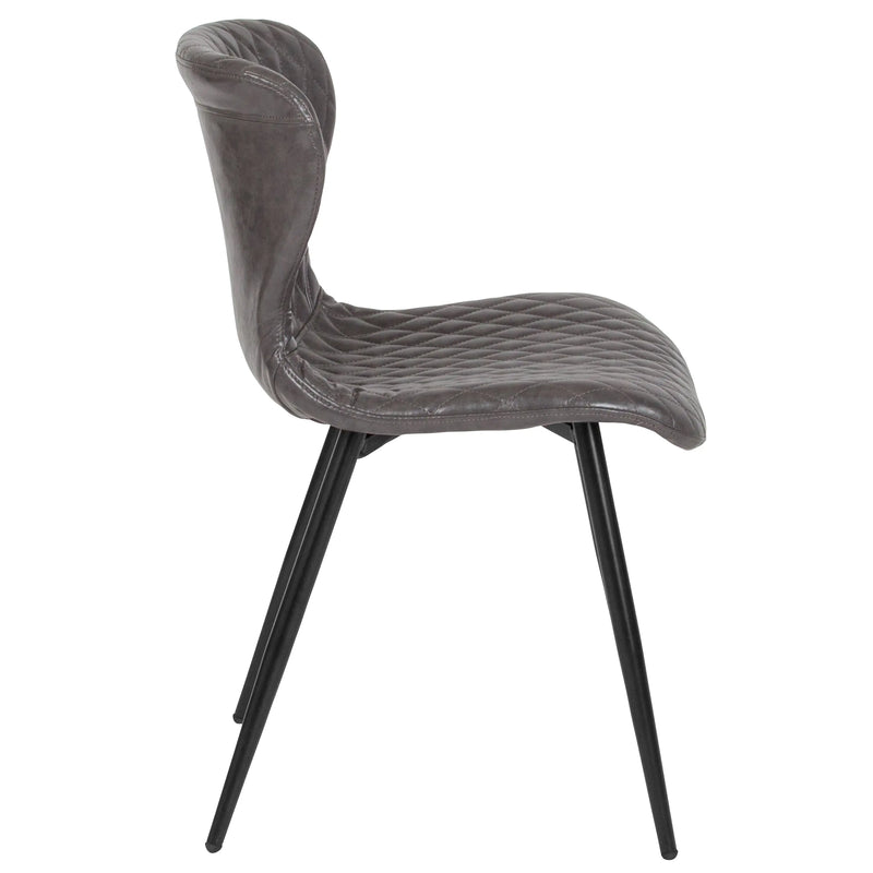 Lexington Upholstered Chair, Gray Vinyl iHome Studio