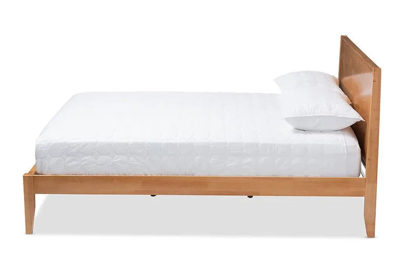 Marana Natural Oak , Pine Wood Platform Bed (Queen) iHome Studio